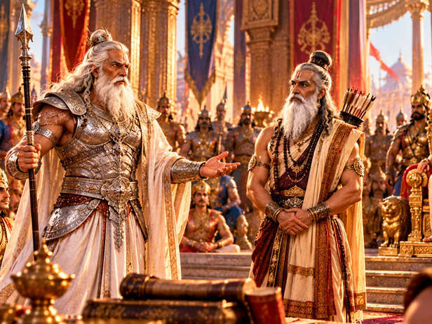 Bhishma and Dronacharya in Hastinapura