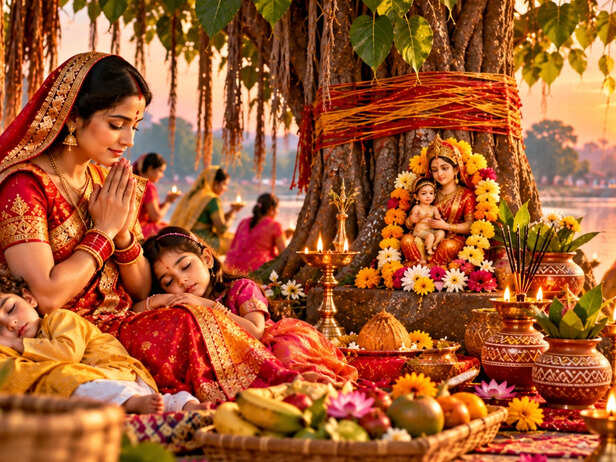 Mother Observing Jitiya Vrat