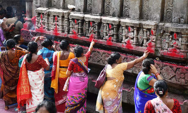 Devotees offer prayers