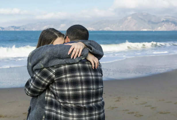 Couple hugging