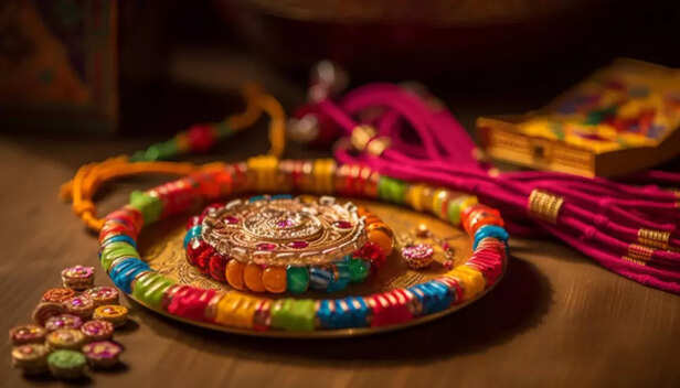 Flatlay of Rakhis in diff