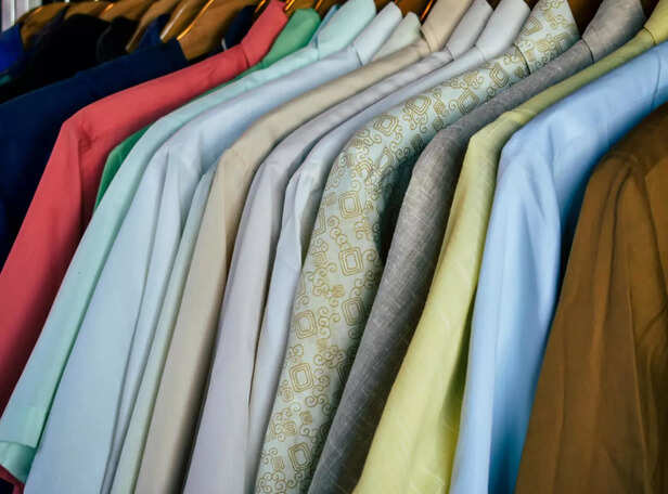 Minimalist closet with repeated color tones