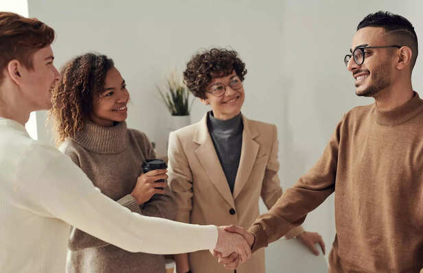A group of strangers meet