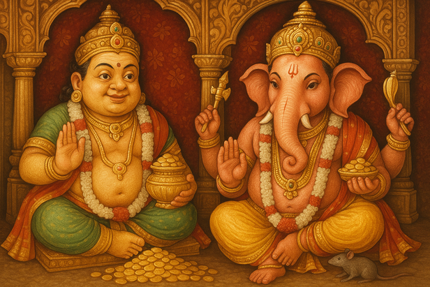 Kubera and Ganesha