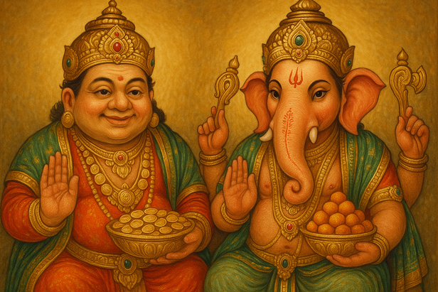 Kubera and Ganesha