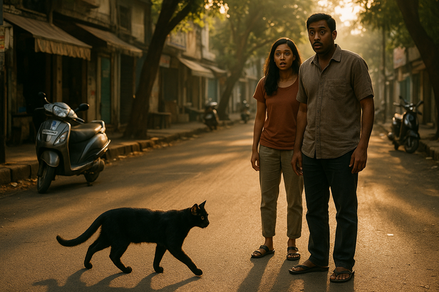 Black Cat Crossing path